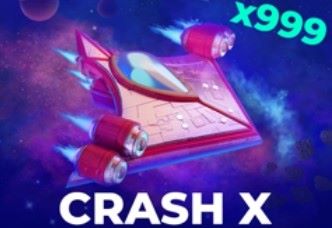 An intense and dramatic image of the 'Crash X' game, capturing the thrill of unpredictability and extreme volatility.