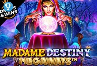 'Madame Destiny Megaways' o'yinining sirli va maftunkor surati, bashorat qilish aurasini va o'yinning sehrli muhitini ifodalaydi.