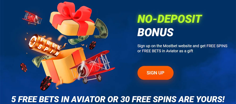 The banner that showcases the Aviator game and its associated no-deposit bonus, drawing attention to this exciting opportunity for players to try the game without any initial investment.